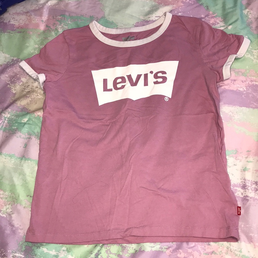 Pink and white Levi’s shirt
